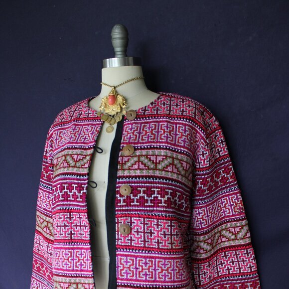 Bennett of Centreville vintage needlepoint chimayo embroidered aztec Jacket - Picture 5 of 9